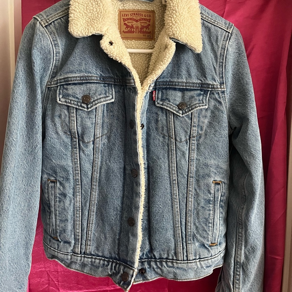 Levi's Light Blue Denim Sherpa Lined Jean Jacket - Picture 5 of 9